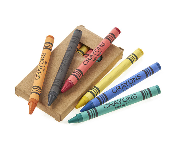 Κουτάκι κραφτ με κηρομπογιές 6τμχ