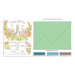 Προσκλητήριο βάπτισης για αγόρι με θέμα Peter Rabbit