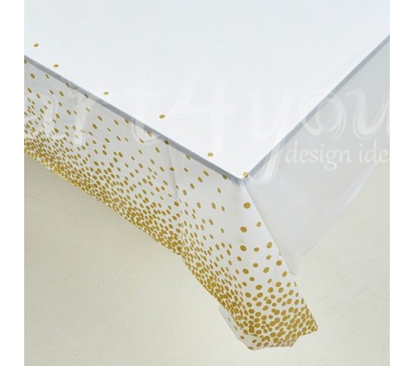 ΤΡΑΠΕΖΟΜΑΝΤΗΛΟ ΠΛΑΣΤΙΚΟ ΛΕΥΚΟ-ΧΡΥΣΟ