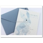 Προσκλητήριο Βάπτισης Κουνελάκι Geometric 