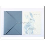 Προσκλητήριο Βάπτισης Κουνελάκι Geometric 