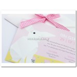 Προσκλητήριο Βάπτισης Κουνελάκι Geometric