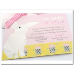 Προσκλητήριο Βάπτισης Κουνελάκι Geometric