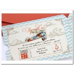 Προσκλητήριο Βάπτισης Αεροπλανάκι Vintage