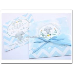 Προσκλητήριο Βάπτισης Ελεφαντάκι