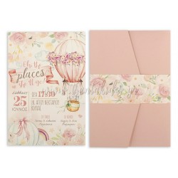 Προσκλητήριο βάπτισης αερόστατο 