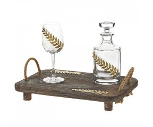 ΣΕΤ ΞΥΛΙΝΟΣ ΔΙΣΚΟΣ-ΠΟΤΗΡΙΑ-ΚΑΡΑΦΑ