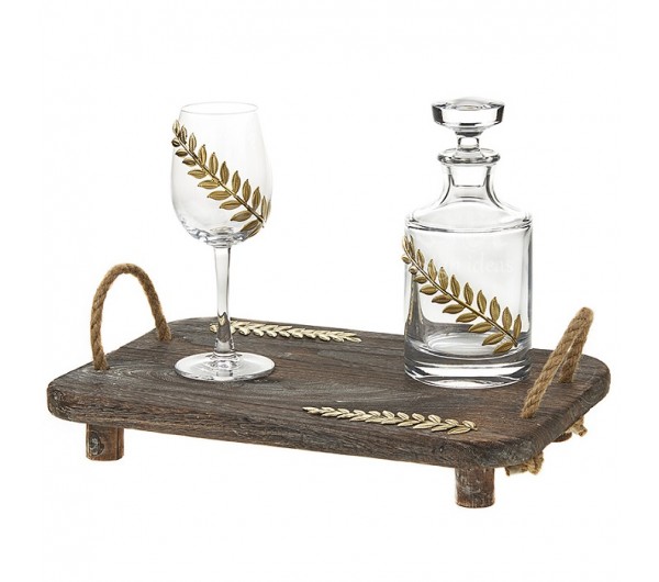 ΣΕΤ ΞΥΛΙΝΟΣ ΔΙΣΚΟΣ-ΠΟΤΗΡΙΑ-ΚΑΡΑΦΑ