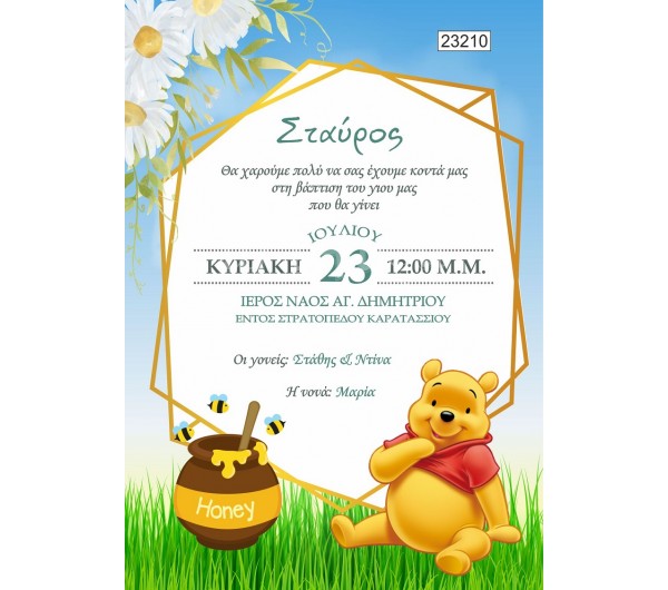 Οικονομικό προσκλητήριο πάπυρος Winnie the pooh