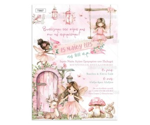 Προσκλητήριο βάπτισης Fairy Garden