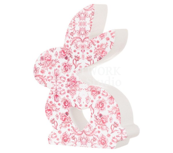 Κεραμικός Λαγός Φλοραλ 11εκ