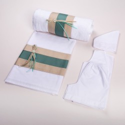 Λαδόπανο Μπεζ-Τσαγαλί Πράσινο με κουμπί Αγόρι