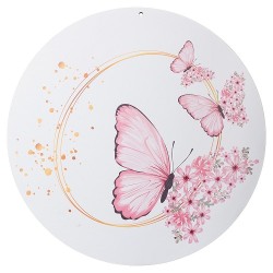 Ξύλινο Διακοσμητικό εκτυπωμένο Πεταλούδες 22εκ.