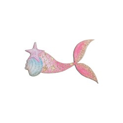 Ξύλινο Διακοσμητικό εκτυπωμένο Ουρά Γοργόνας 7εκ.