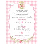 Οικονομικό προσκλητήριο Φράουλες Pink Gingham Strawberry 