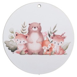 Ξύλινο Διακοσμητικό εκτυπωμένο Ζώα του Δάσους 22εκ.