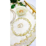 Στρόγγυλος δίσκος γάμου με χρυσές λεπτομέρειες από ξύλο & υγρό γυαλί