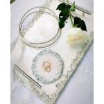 Δίσκος γάμου υγρό γυαλί με ασημί λεπτομέρειες 