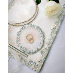 Δίσκος γάμου υγρό γυαλί με ασημί λεπτομέρειες 