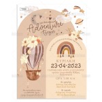 Προσκλητήριο βάπτισης Airballoon and Rainbow