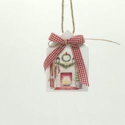 Χριστουγεννιάτικο στολίδι ξύλινο σπιτάκι