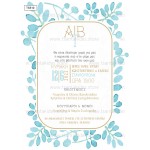 Προσκλητήριο γάμου – βάπτισης με θέμα Sky Blue Leaves