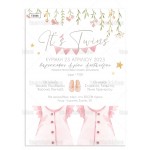 Προσκλητήριο βάπτισης για δίδυμα με θέμα Girls Nursery Clothes