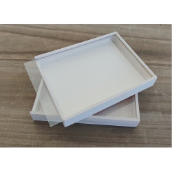 ΛΕΥΚΟ ΞΥΛΙΝΟ ΚΟΥΤΙ ΜΕ PLEXIGLASS ΓΙΑ ΠΡΟΣΚΛΗΤΗΡΙΟ ΜΠΟΜΠΟΝΙΕΡΑ