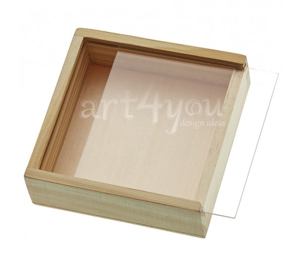 ΞΥΛΙΝΟ ΚΟΥΤΑΚΙ ΜΕ  PLEXIGLASS ΚΑΠΑΚΙ