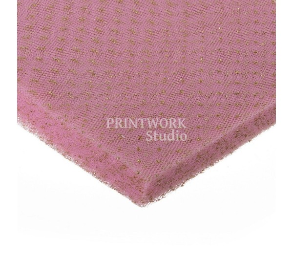 Τούλι Γαλλικό Γκλίτερ Ροζ / Χρυσό 14χ14