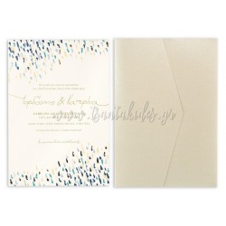  Προσκλητήριο γάμου με πινελιές σε dusty blue