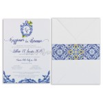 Προσκλητήριο γάμου blue porcelain design