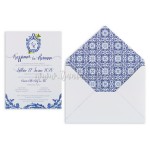 Προσκλητήριο γάμου blue porcelain design