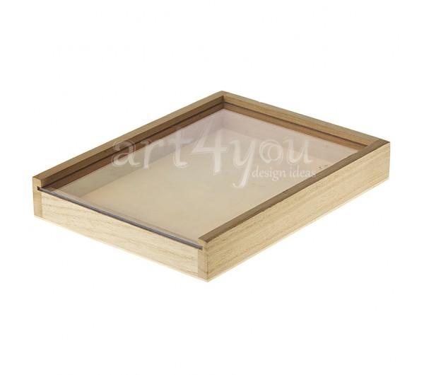ΞΥΛΙΝΟ ΚΟΥΤΙ ΜΕ PLEXIGLASS ΓΙΑ ΠΡΟΣΚΛΗΤΗΡΙΟ ΜΠΟΜΠΟΝΙΕΡΑ