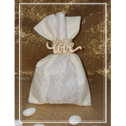 Μπομπονιέρα γάμου πουγκί Love