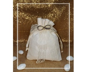 Μπομπονιέρα γάμου πουγκί Infinity Love