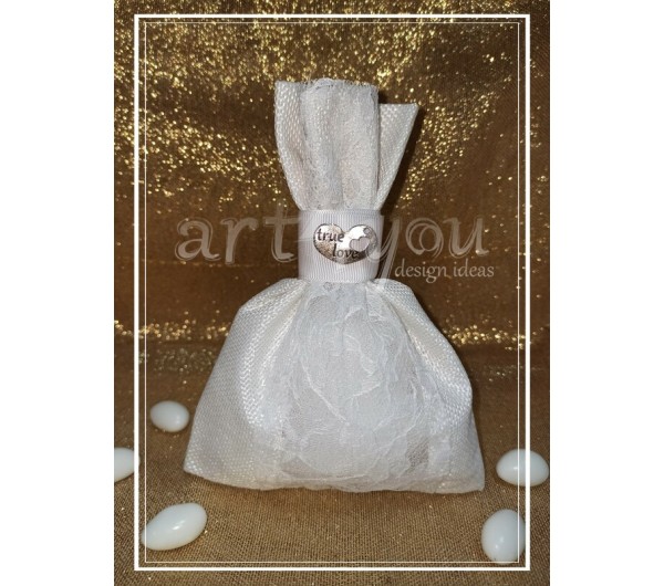 Μπομπονιέρα γάμου πουγκί True Love