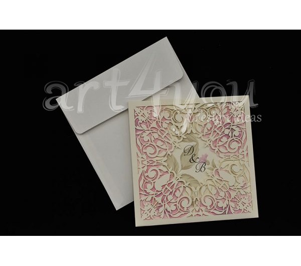 LASERCUT ΠΡΟΣΚΛΗΤΗΡΙΟ ΓΑΜΟΥ FLORAL