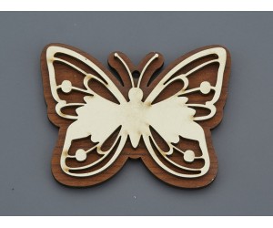 Ξύλινη Πεταλούδα - Μαγνητάκι