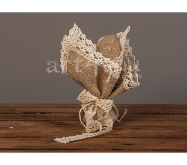 Μαντήλι  Λινάτσα με βαμβακερη δαντελα, 375471