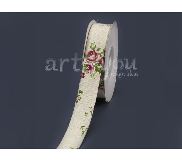 Κορδέλα Λινή με λουλούδι 2.5εκ. ΚΛΤ2