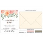 Προσκλητήριο γάμου με  floral σχεδιασμό.