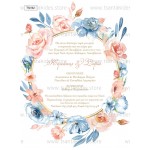 Προσκλητήριο γάμου με  floral σχεδιασμό.