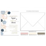 Προσκλητήριο γάμου με γεωμετρικά σχέδια και pastel αποχρώσεις