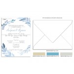 Προσκλητήριο γάμου με κλαδιά σιελ χρωματισμούς.