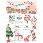 Χριστουγεννιάτικο προσκλητήριο βάπτισης Christmas Village