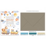 Προσκλητήριο βάπτισης τρενάκι & ζώα της ζούγκλας