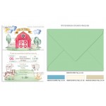 Προσκλητήριο βάπτισης για αγόρι με θέμα τα ζώα της φάρμας.