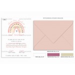 Προσκλητήριο βάπτισης pastel rainbow