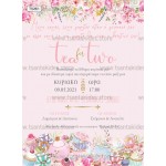 Προσκλητήριο βάπτισης  shabby chic και teapot